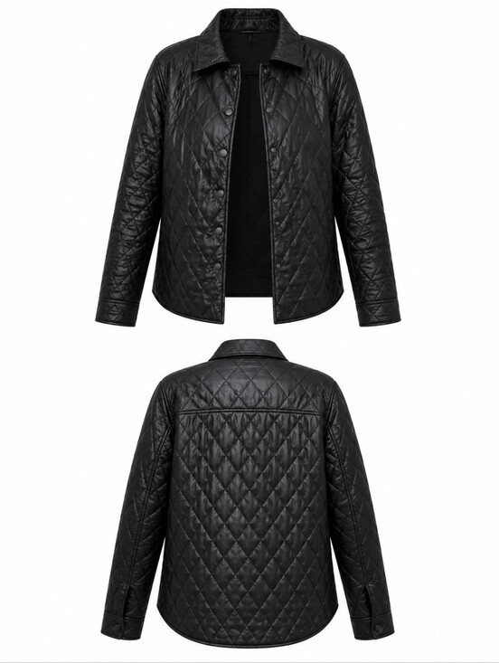 Baccini Jackets & Blazers - Leather Jacket |Diamond Quilted|Fall Moto Chic |Western Style|Petite Large